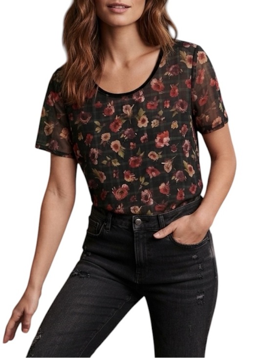 Scotch & Soda Tops - MAISON SCOTCH PUNK RADAR FLORAL AND PLAID TOP SIZE 2